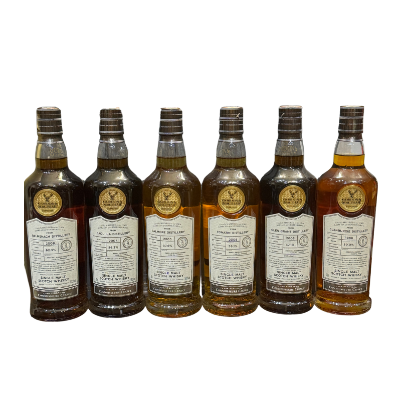 Balmenach, Cao Ila, Dalmre, Tomatin, Glen Grant & GlenBurgie (Gordon & Macphail Connoissuer Choice 6pc Bundle)