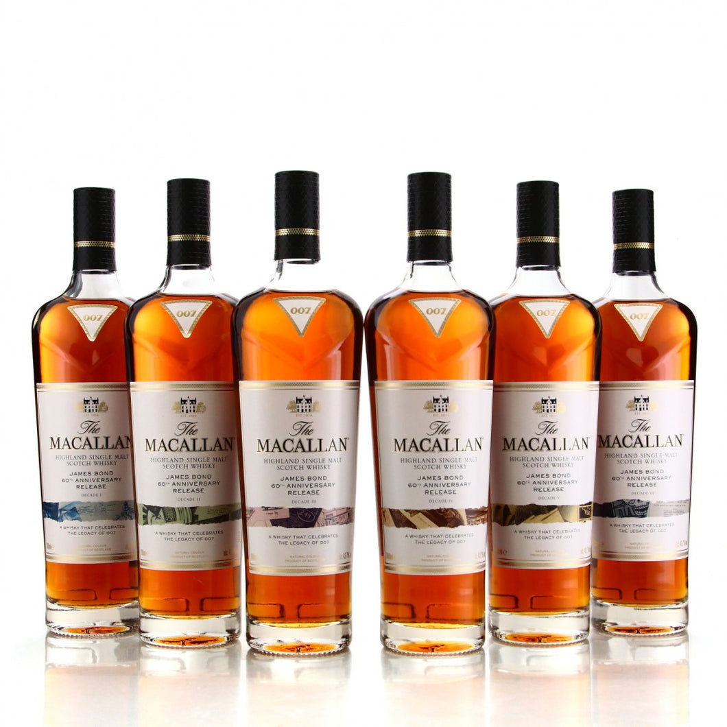 Macallan James Bond Decade 1-6 Full Set (Read Description-Delivery 1-2 working days)