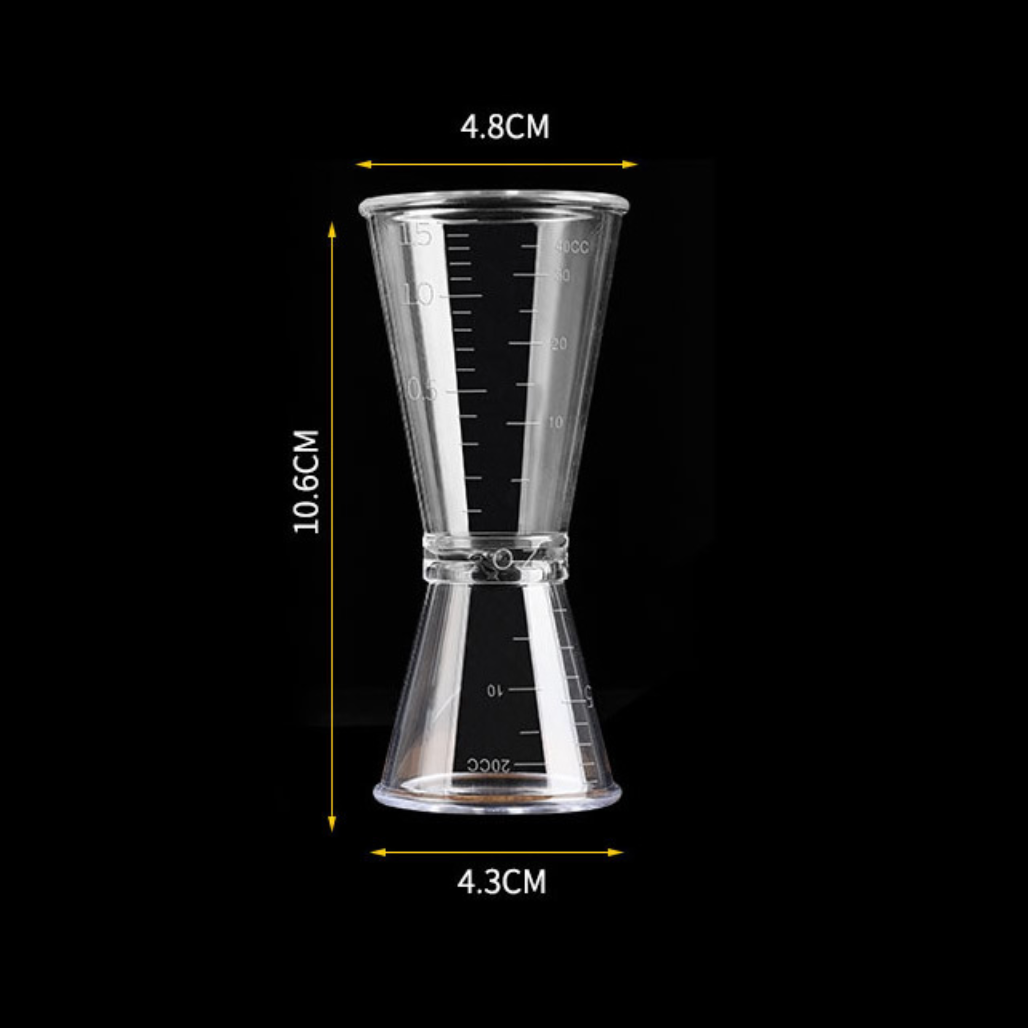 Cocktail Jigger Transparent  Measuring Glass 20/40ml (2pc)