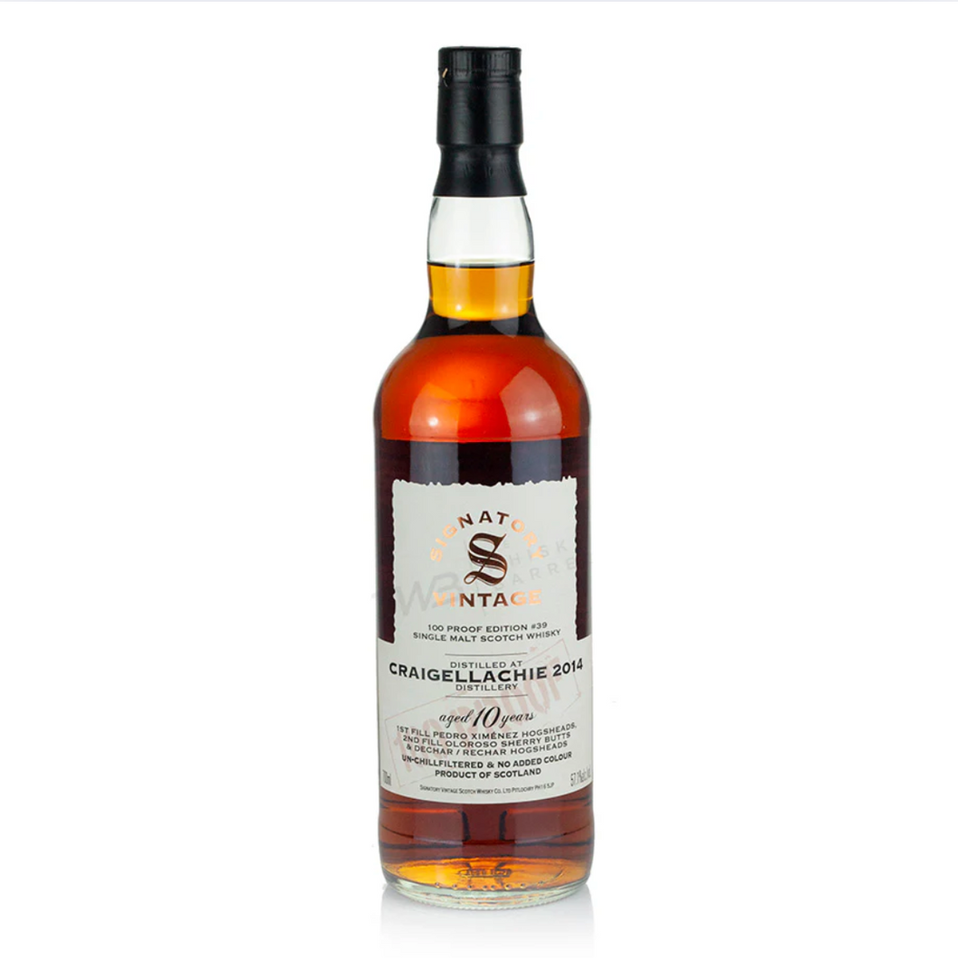 Craigellachie 2014/2024 10YO 100 Proof Ed #39 700ml 57.1% Signatory Vintage