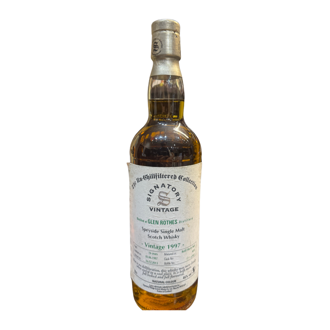 Glenrothes 1997/2013 16YO Refill Sherry Butt NO BOX 700ml 46% SV