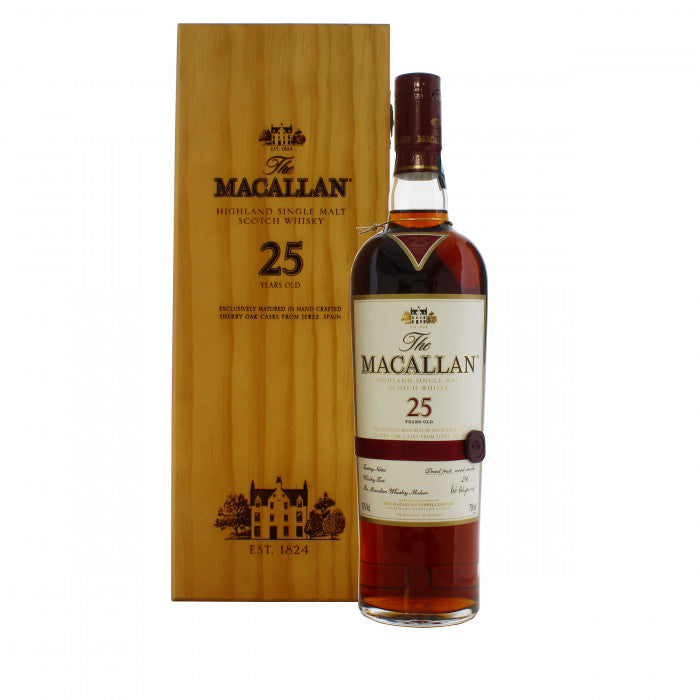 Macallan 25 Years Sherry Oak Pre 2018 Red Ribbon (Delivery 1-2 working days)