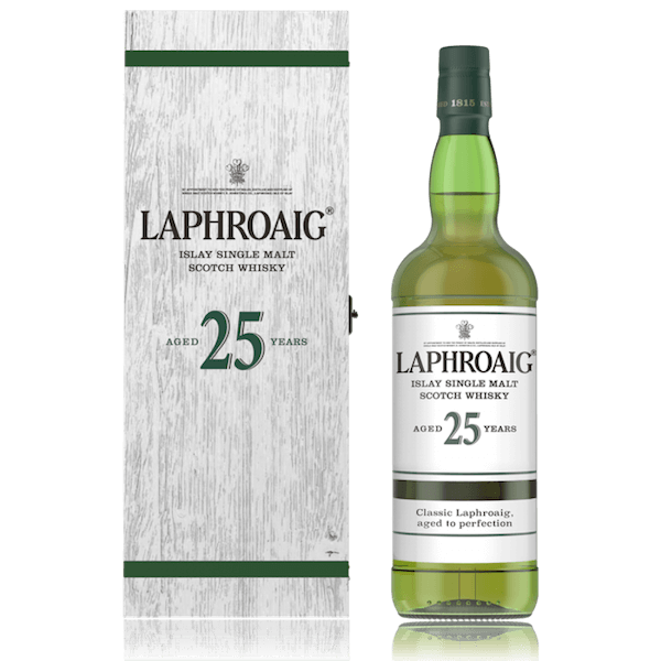 Bottle of Laphroaig 25 2018 whisky 51.9% ABV with giftbox 3mk