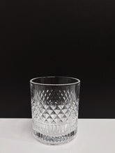 Load image into Gallery viewer, whisky rock glass &#39;jewel&#39; design with black background
