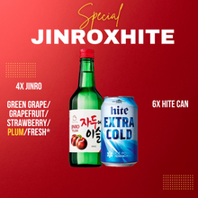 将图像加载到图库查看器中，3mk bundle jinro plum with 6 cans of hite beer
