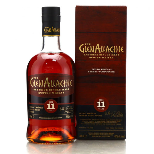 bottle of GlenAllachie 11 Year Old whisky with Pedro Ximenez Sherry Wood Finish with giftbox 3mk