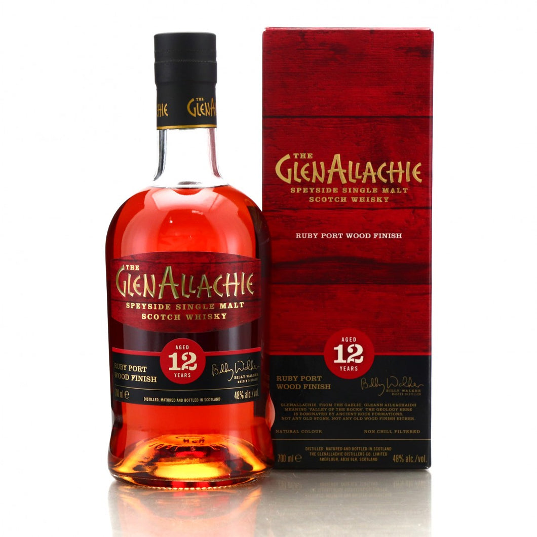 bottle of GlenAllachie 12 Year Old; Ruby Port with giftbox 3mk