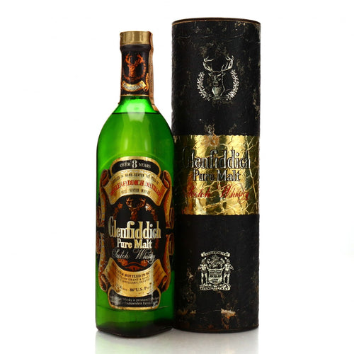 bottle of Glenfiddich 8 Year Old Pure Malt 1970S with giftbox 3mk