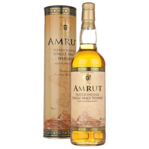 Bottle of Amrut Single Malt Whisky with metal box 3mk