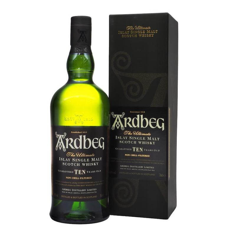 Bottle of Ardberg 10 Islay whisky with box 3mk