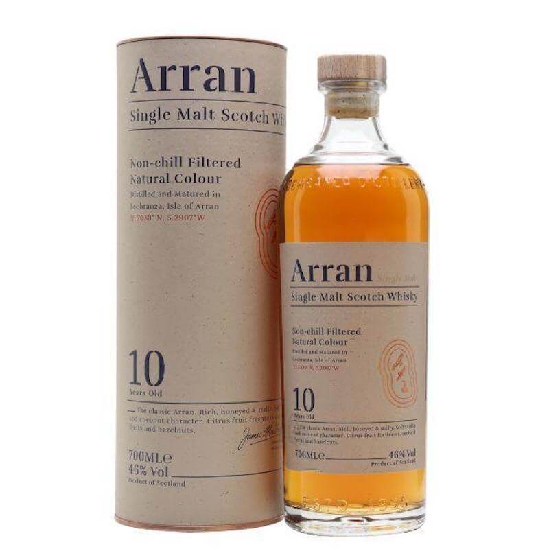 Bottle of Arran 10 Single Malt whisky with giftbox 3mk