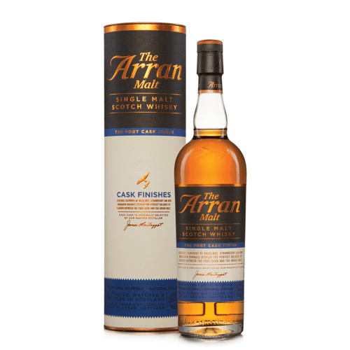 bottle of arran the port cask finish whisky with giftbox 3mk