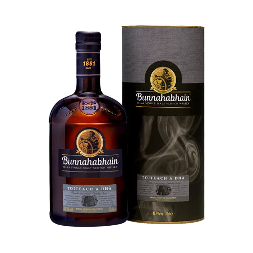 bottle of Bunnahabhain Toiteach A DHA whisky with giftbox 3mk