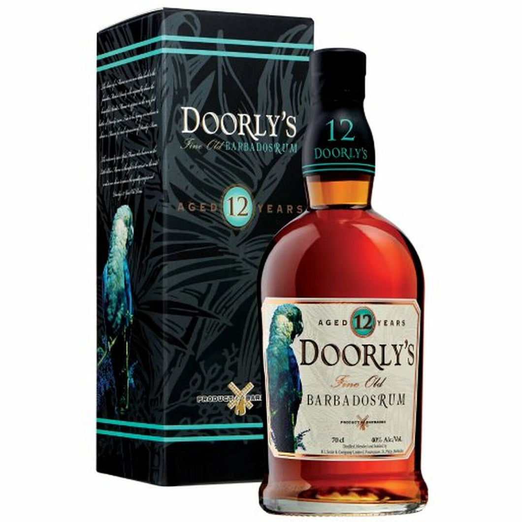 bottle of doorlys 12 year old gin with giftbox 3mk