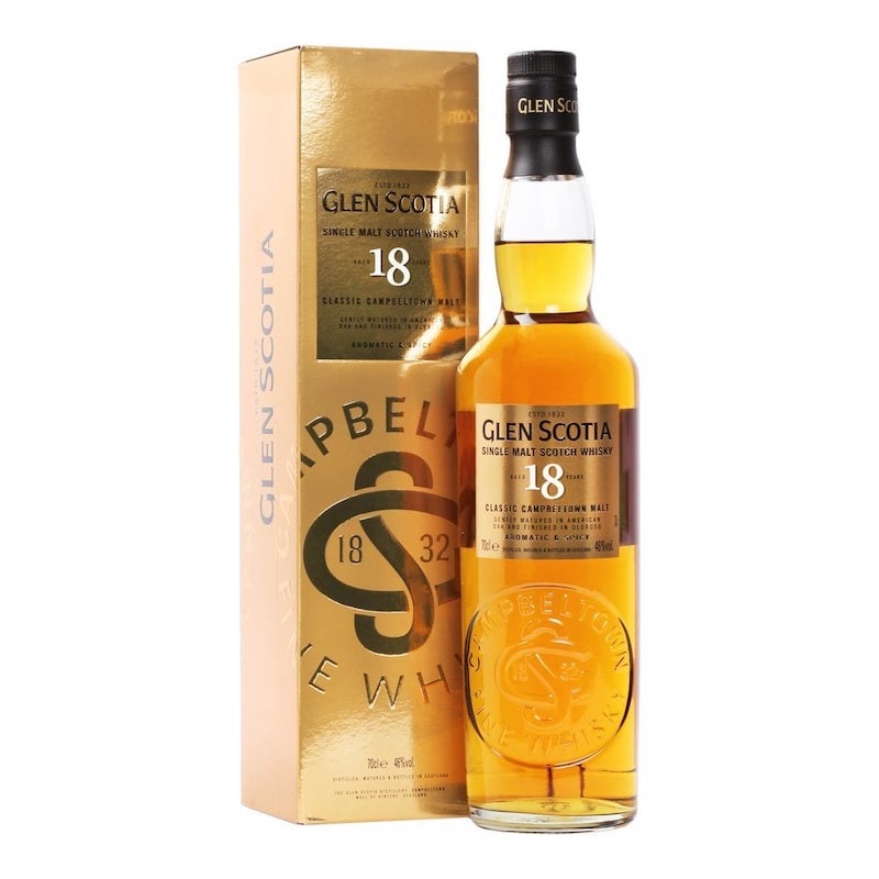 bottle of glen scotia 18 year old whisky 3mk