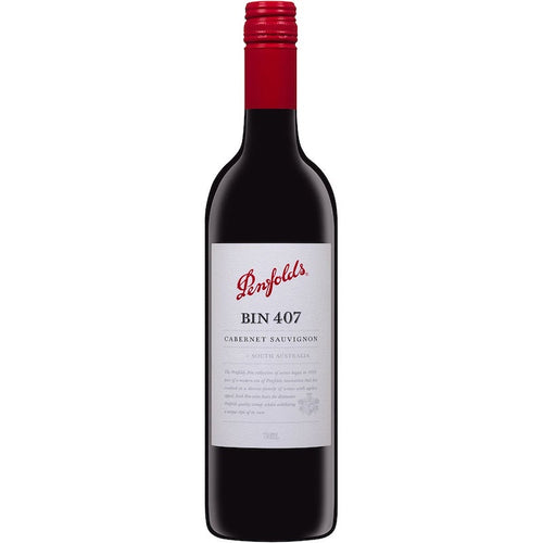 Bottle of Penfold Bin 407 Cabernet sauvignon 2019 75cl red wine 3mk
