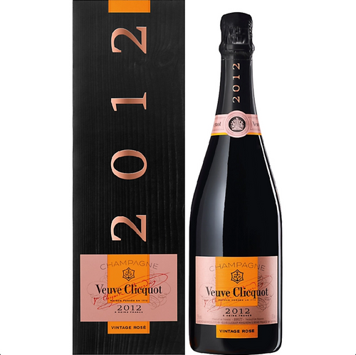 Bottle of Veuve Clicquot vintage Rose 2012 Champagne with giftbox 3mk