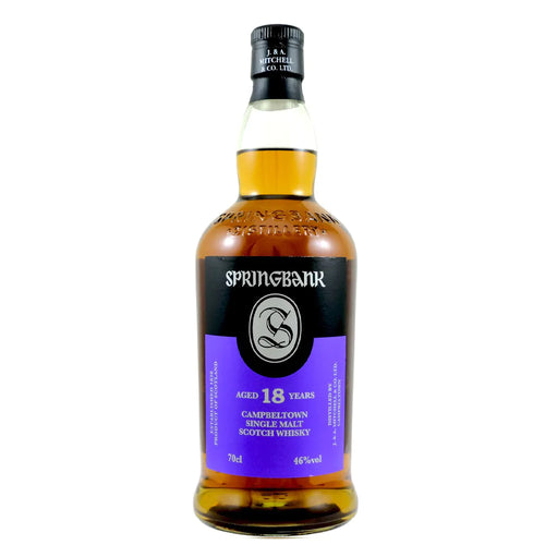 Bottle of Springbank 18 Year Old single malt whisky 3mk
