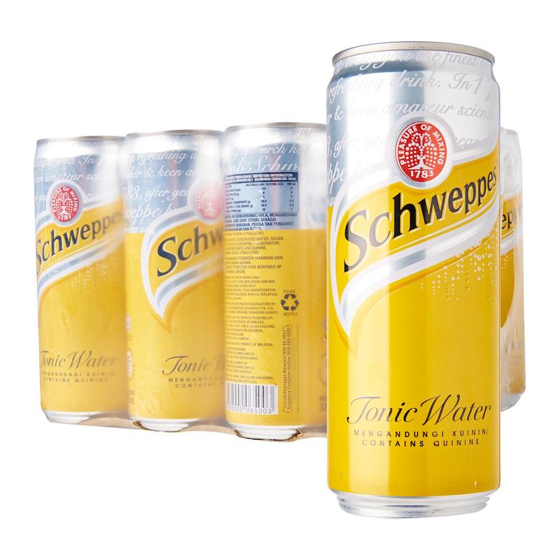 Carton of Schweppes Tonic Water Cans 330ml