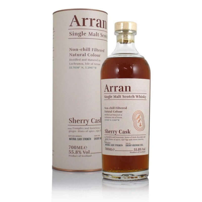bottle of arran sherry cask the bodega with giftbox 3mk
