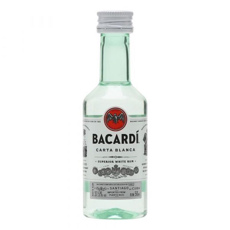 bottle of bacardi carta blanca 5cl miniature rum 3mk