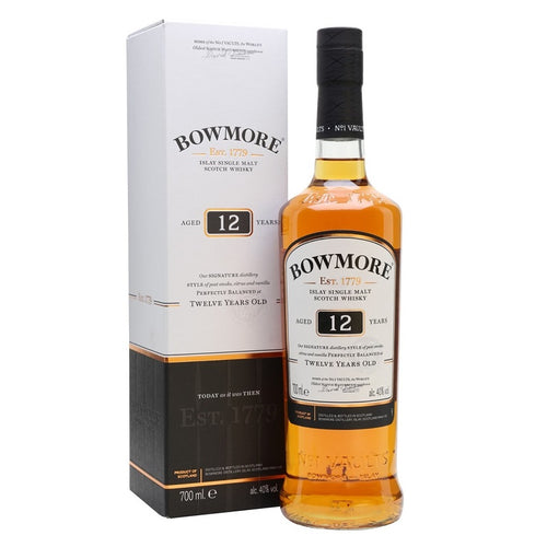 bottle of Bowmore 12 Year Old Whisky
