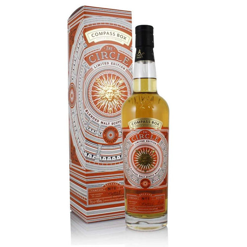 bottle of compass box the circle whisky with giftbox 3mk