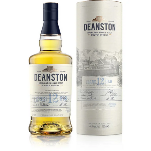 bottle of deanston 12 year old single malt whisky with giftbox 3mk