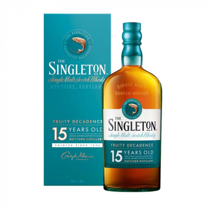 Bottle of Singleton Single Malt 15 year Old whisky with giftbox 3mk