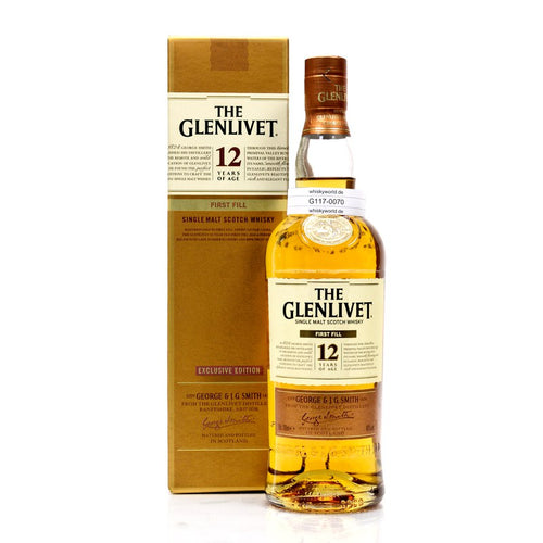 bottle of Glenlivet 12 Year Old First fill whisky with giftbox 3mk