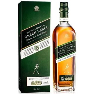 bottle of Johnnie Walker Green Label 15 Year Old Whisky with giftbox 3mk