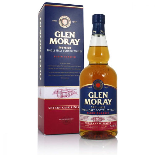 bottle of glen moray sherry cask finish whisky 3mk