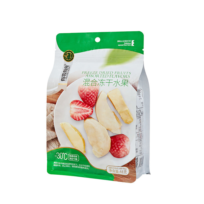 packet of freeze dried fruits in assorted flavors