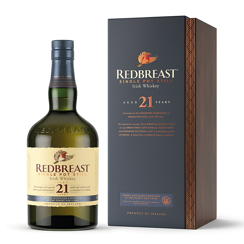 Bottle of Red Breast 21 Years Single Pot Still Irish Whiskey with giftbox 3mk