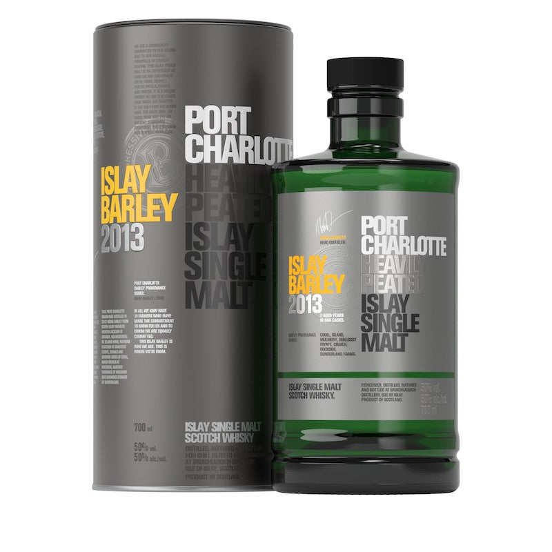 bottle of Bruichladdich Port Charlotte Islay Barley 2013 (Heavy Peat) Whisky with giftbox 3mk