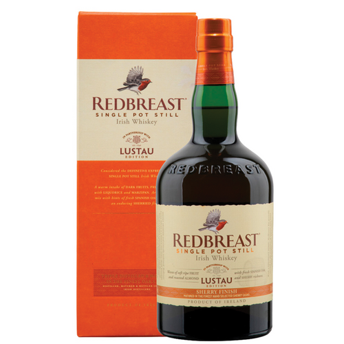 Bottle of Red Breast Lustau sherry finish Single Pot Still Irish Whiskey with giftbox 3mk