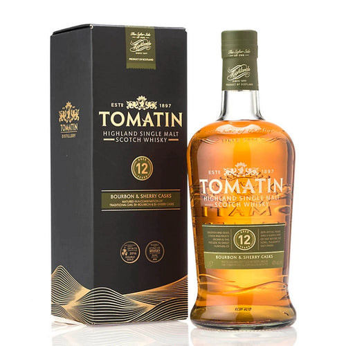Bottle of Tomatin 12 Bourbon & Sherry Casks Whisky with giftbox 3mk
