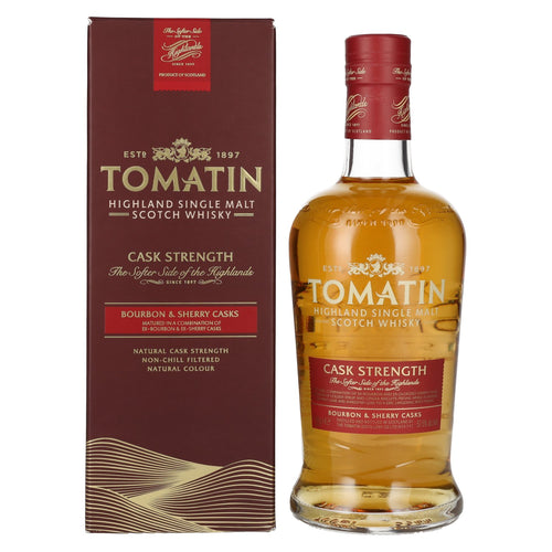 Bottle of Tomatin Cask Strength with giftbox 3mk
