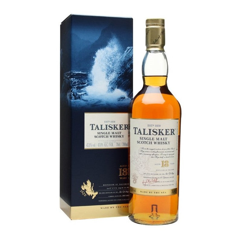 Bottle of Talisker Single Malt 18 Year Old Whisky with giftbox 3mk