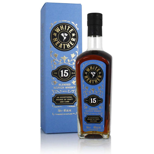 Bottle of White Heather 15 YO blended scotch whisky with giftbox 3mk
