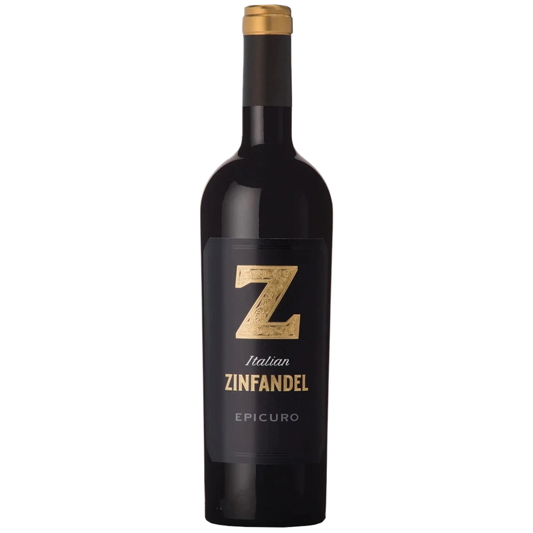 bottle of Italian ZINFANDEL Epicuro 2018 red wine 3mk